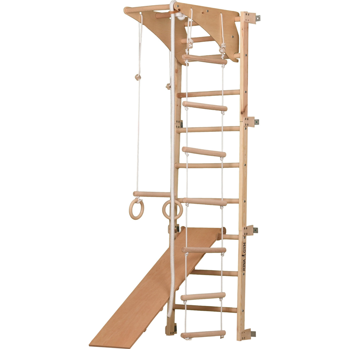 Sprossenwand für Heimtraining mit höhenverstellbarem Reck & beidseitigem Kletterbrett – Indoor Fitnessgerät für die ganze Fa…