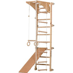 Sprossenwand für Heimtraining mit höhenverstellbarem Reck & beidseitigem Kletterbrett – Indoor Fitnessgerät für die ganze Fa…