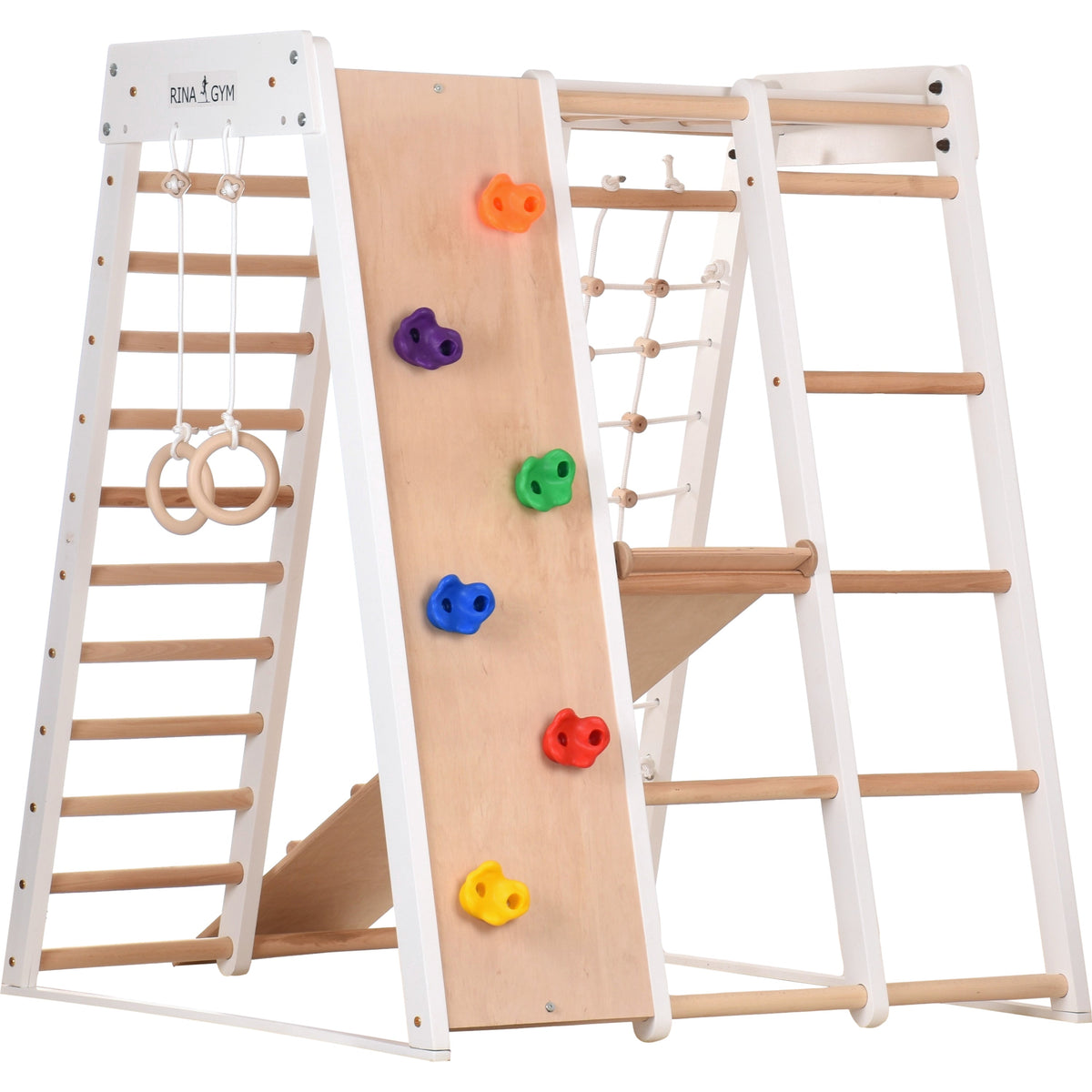 Multifunktionales Indoor Klettergerüst aus Holz – Für Zuhause & Familie – Ansicht 3