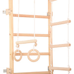 Sprossenwand für Heimtraining mit höhenverstellbarem Reck & beidseitigem Kletterbrett – Indoor Fitnessgerät für die ganze Fa…