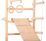Sprossenwand für Heimtraining mit höhenverstellbarem Reck & beidseitigem Kletterbrett – Indoor Fitnessgerät für die ganze Fa…