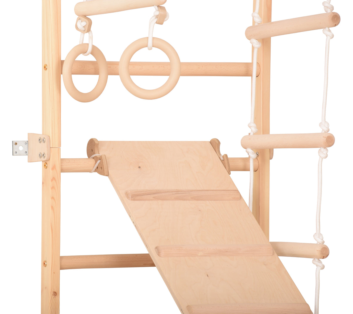 Sprossenwand für Heimtraining mit höhenverstellbarem Reck & beidseitigem Kletterbrett – Indoor Fitnessgerät für die ganze Fa…