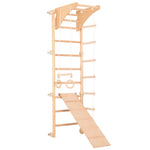 Sprossenwand für Heimtraining mit höhenverstellbarem Reck & beidseitigem Kletterbrett – Indoor Fitnessgerät für die ganze Fa…
