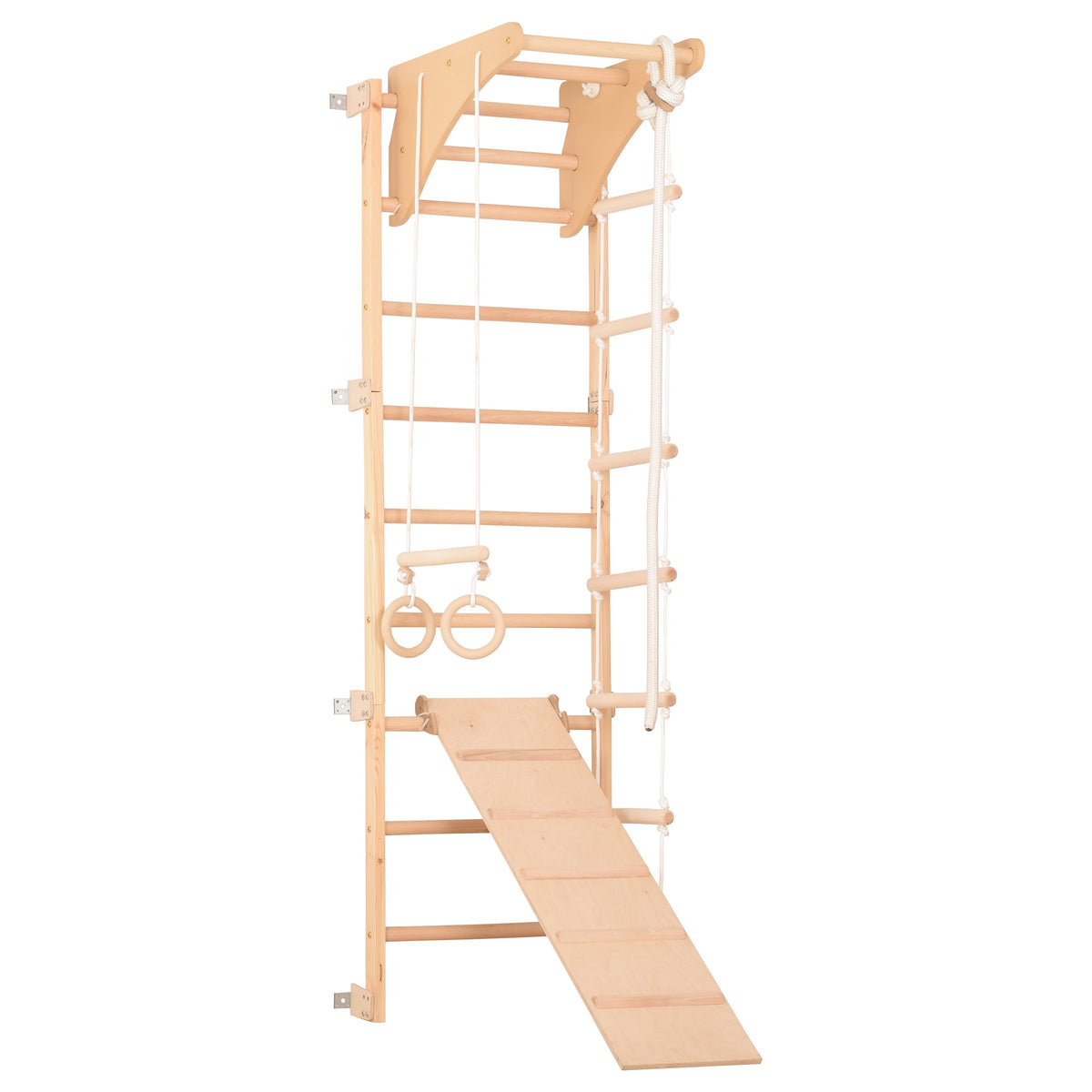Sprossenwand für Heimtraining mit höhenverstellbarem Reck & beidseitigem Kletterbrett – Indoor Fitnessgerät für die ganze Fa…