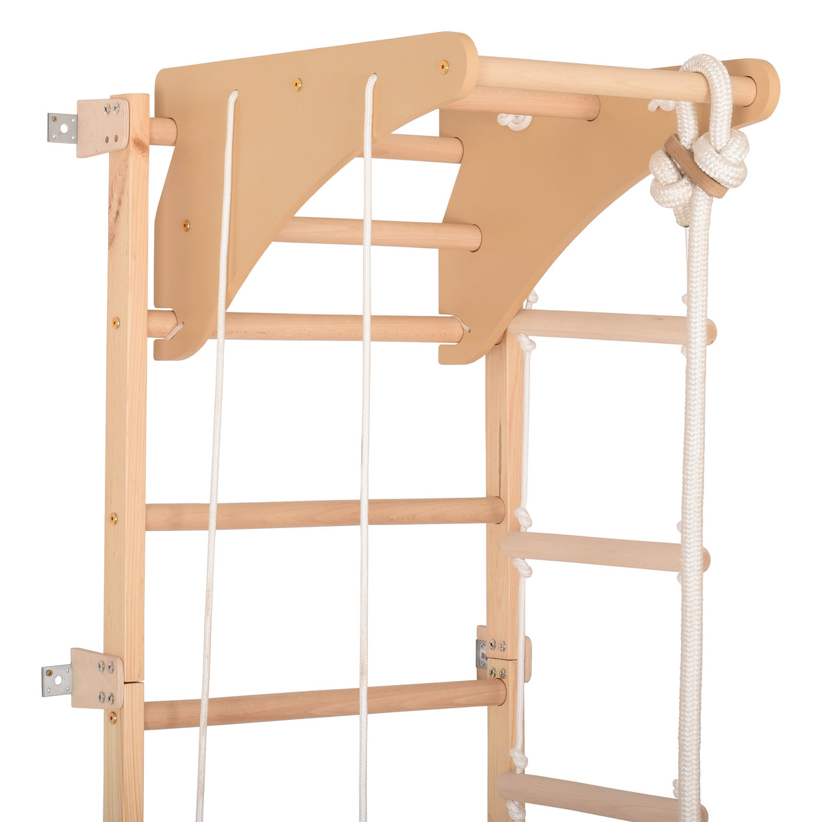 Sprossenwand für Heimtraining mit höhenverstellbarem Reck & beidseitigem Kletterbrett – Indoor Fitnessgerät für die ganze Fa…