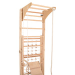 RINAGYM Kletterwand Indoor – Sprossenwand aus Holz mit Kletterseil – für gemeinsames Heimtraining von die ganze Familie – An…