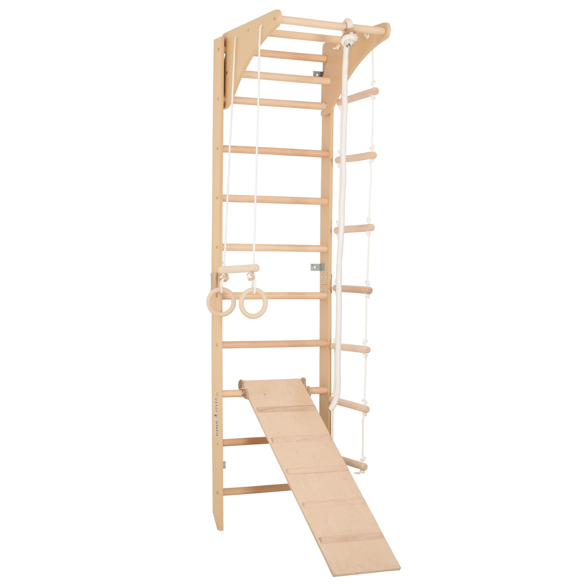Sprossenwand für Heimtraining mit höhenverstellbarem Reck und zweiseitiger Kletterrampe – Indoor Fitnessgerät für die ganze…