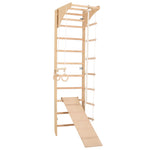 Sprossenwand für Heimtraining mit höhenverstellbarem Reck und zweiseitiger Kletterrampe – Indoor Fitnessgerät für die ganze…