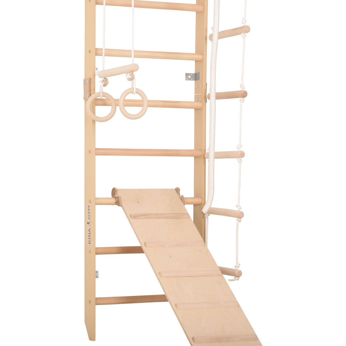 Sprossenwand für Heimtraining mit höhenverstellbarem Reck und zweiseitiger Kletterrampe – Indoor Fitnessgerät für die ganze…