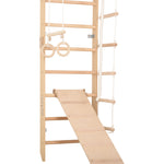 Sprossenwand für Heimtraining mit höhenverstellbarem Reck und zweiseitiger Kletterrampe – Indoor Fitnessgerät für die ganze…