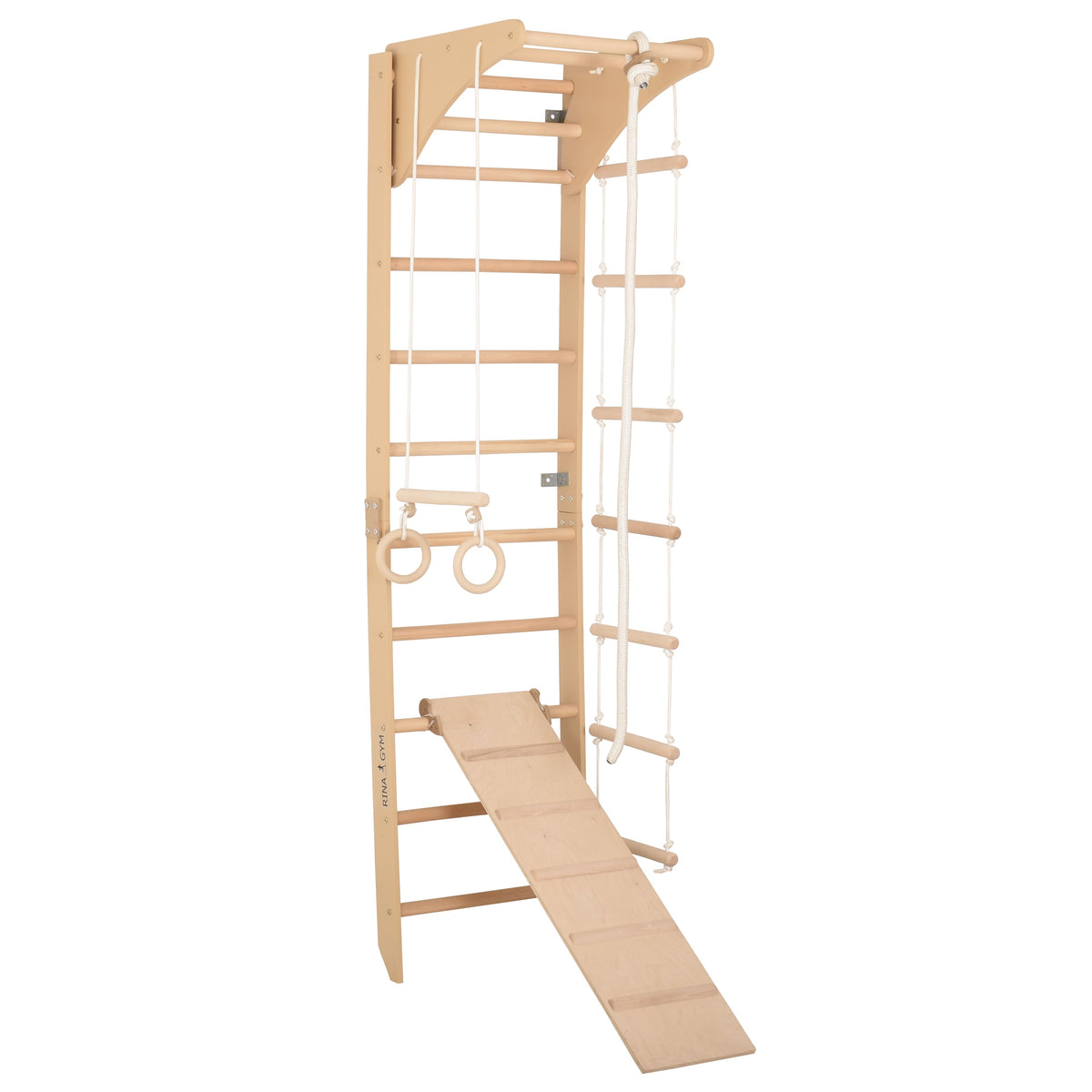 Sprossenwand für Heimtraining mit höhenverstellbarem Reck und zweiseitiger Kletterrampe – Indoor Fitnessgerät für die ganze…