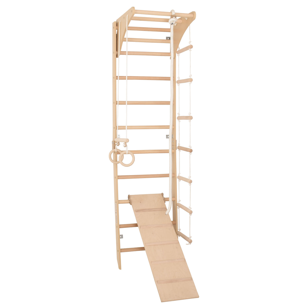 Sprossenwand für Heimtraining mit höhenverstellbarem Reck und zweiseitiger Kletterrampe – Indoor Fitnessgerät für die ganze…
