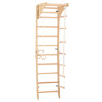 Indoor-Fitnesswand für Zuhause – Sprossenwand mit Reck, Kletterseil, Turnringen & Seilleiter für die ganze Familie – Ansicht…