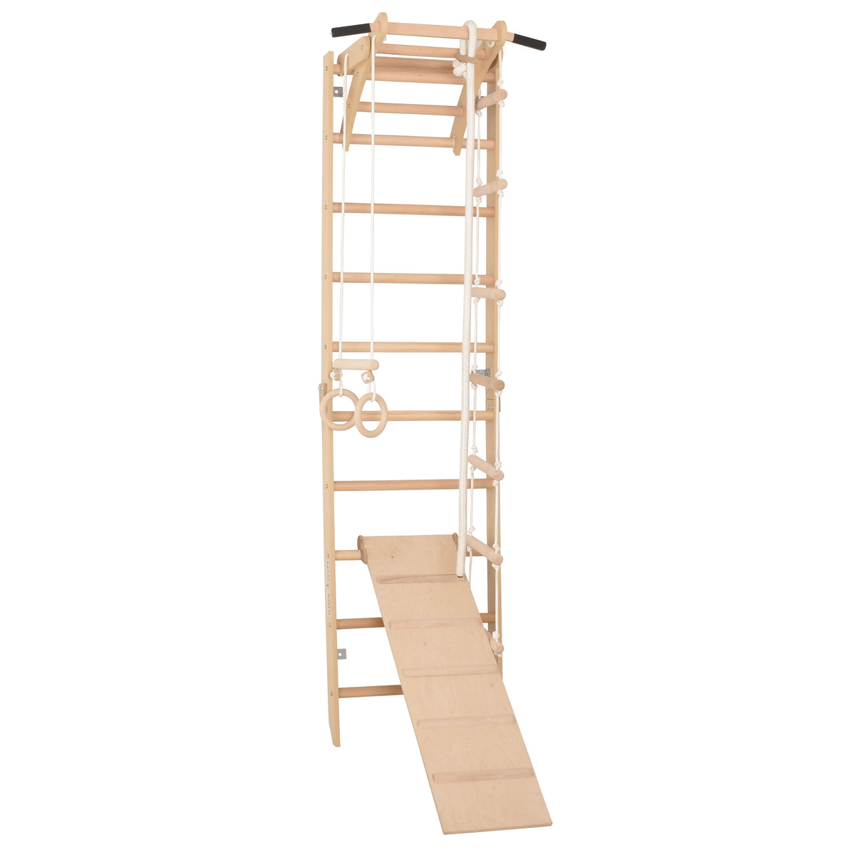 Sprossenwand für Heimtraining mit zweiseitiger Kletterrampe und höhenverstellbarem Reck – Indoor Fitnessgerät für die ganze…