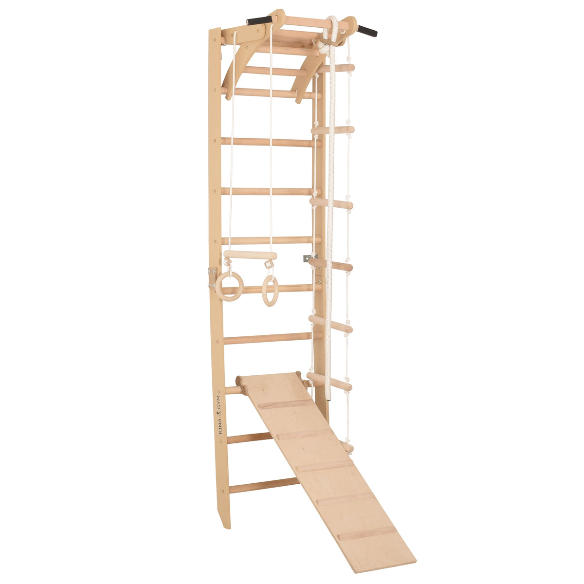 Sprossenwand für Heimtraining mit zweiseitiger Kletterrampe und höhenverstellbarem Reck – Indoor Fitnessgerät für die ganze…