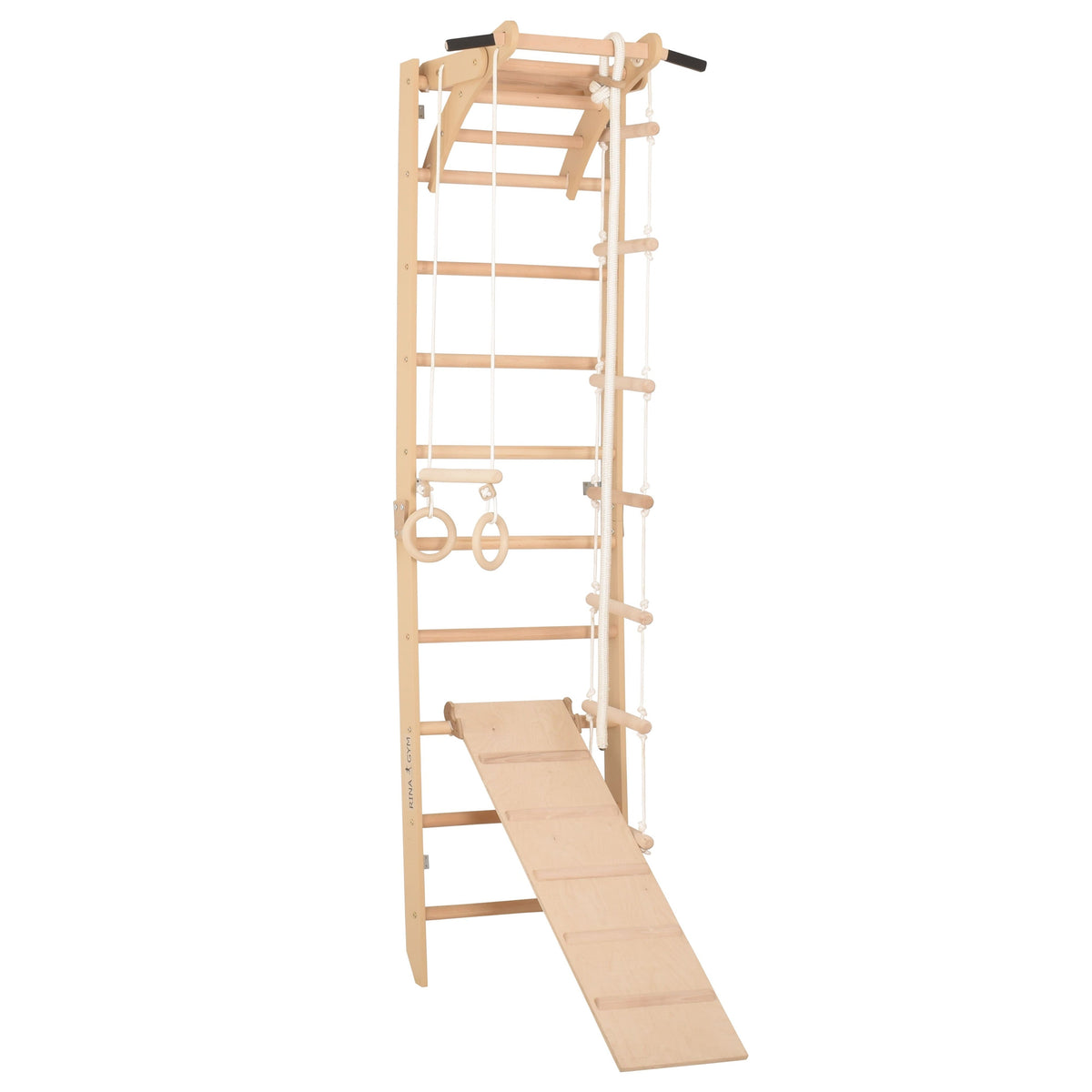 Sprossenwand für Heimtraining mit zweiseitiger Kletterrampe und höhenverstellbarem Reck – Indoor Fitnessgerät für die ganze…