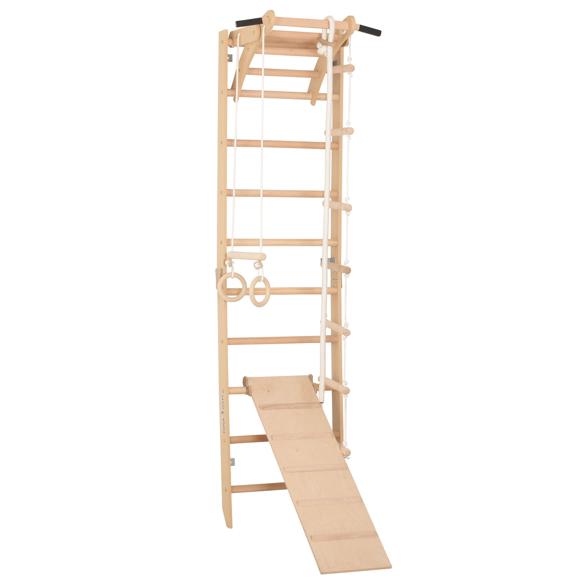 Sprossenwand für Heimtraining mit zweiseitiger Kletterrampe und höhenverstellbarem Reck – Indoor Fitnessgerät für die ganze…
