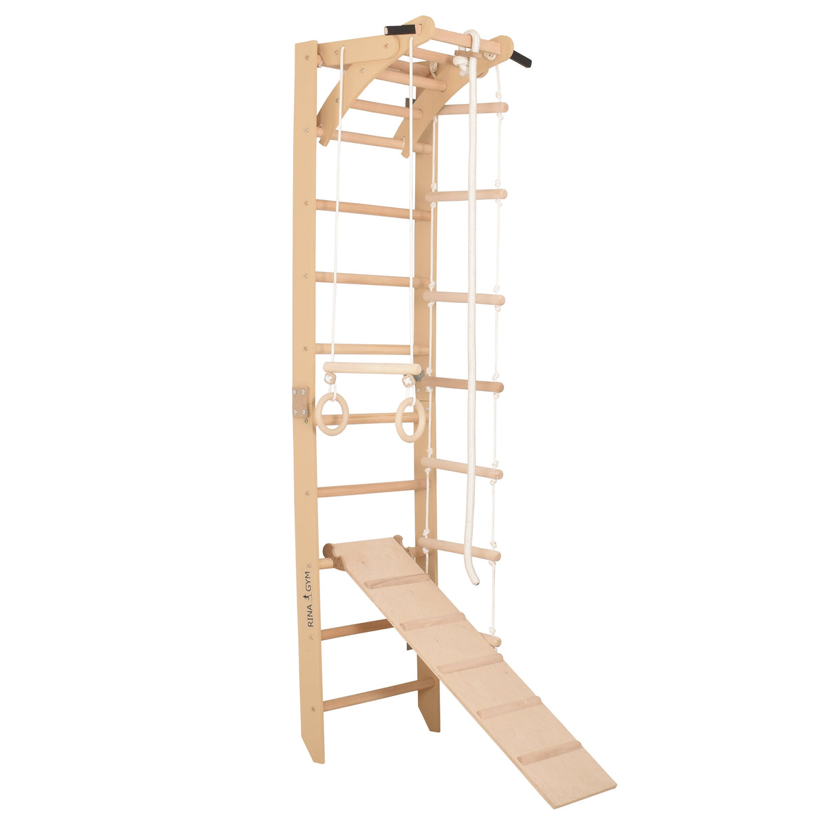 Sprossenwand für Heimtraining mit zweiseitiger Kletterrampe und höhenverstellbarem Reck – Indoor Fitnessgerät für die ganze…