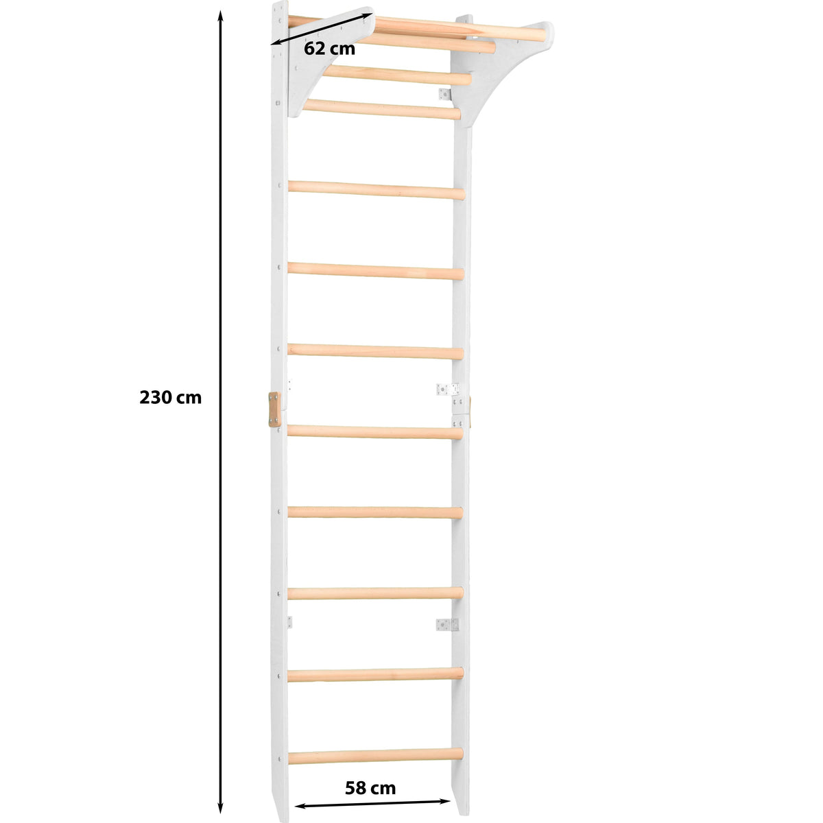 Sprossenwand mit höhenverstellbarem Reck – Kompaktes Indoor-Fitnessgerät für die ganze Familie – Ansicht 2