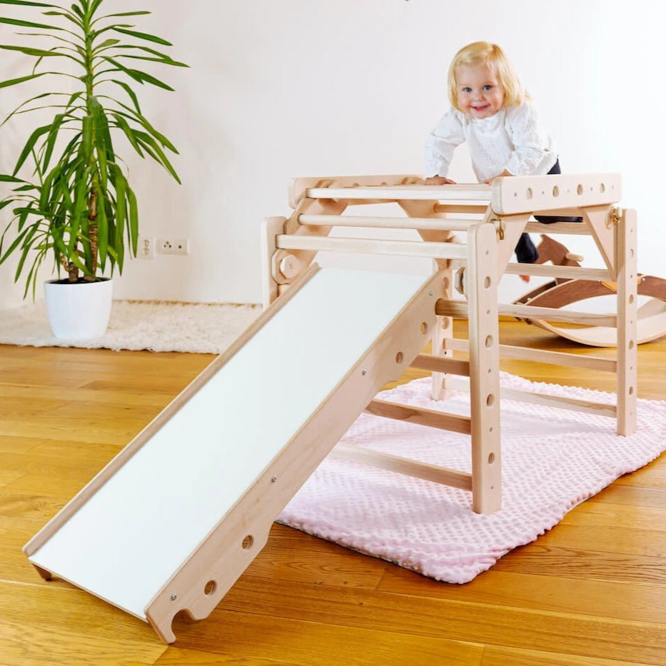 Sprossenwand | EMMA  | 7in1 | 200 kg belastbar | 2–99 Jahre | 7 Aufbauvarianten - Kletterling – einfach Kind sein