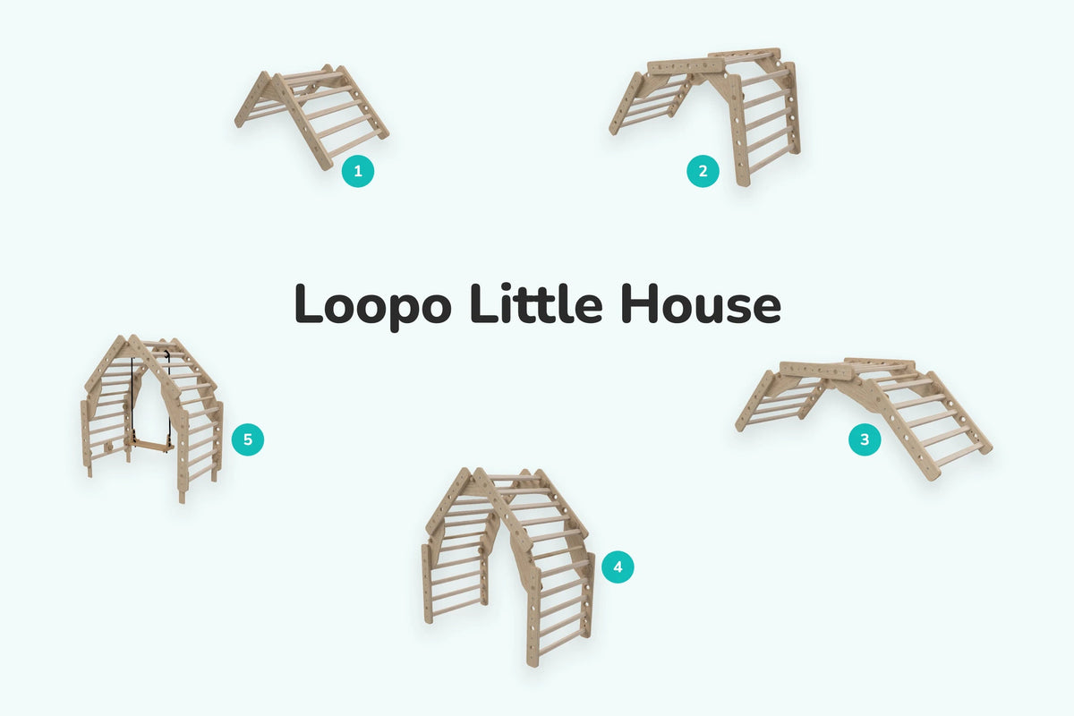 Sprossenwand LOOPO LITTLE HOUSE – Übersicht der Aufbauvarianten