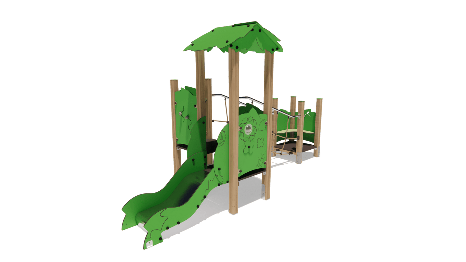 Klettergerüst SPIELPLATZ 304 | 4 verschiedene Designs | Sicheres und kompaktes Spielgerät für Kitas (Alter: 3 bis 6 Jahre) - Kletterling – einfach Kind sein