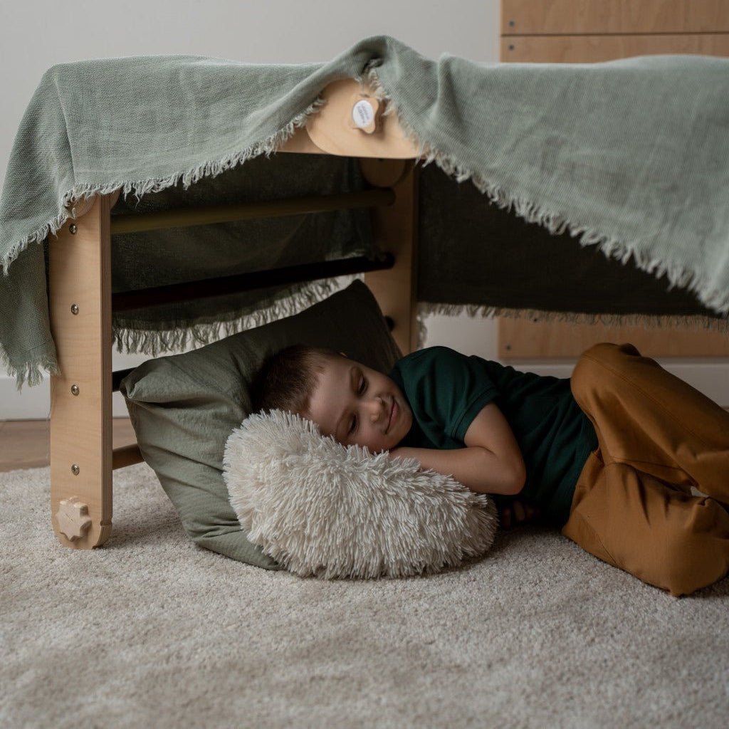 Verstellbares Kletterdreieck FULL MOON + Rutsche | GRÜN | Rutsche wählbar | 30 Formen | 98 x 67,5 cm | max. 50 kg - Kletterling – einfach Kind sein