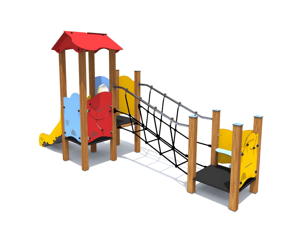 Klettergerüst SPIELPLATZ 304 | 4 verschiedene Designs | Sicheres und kompaktes Spielgerät für Kitas (Alter: 3 bis 6 Jahre) - Kletterling – einfach Kind sein