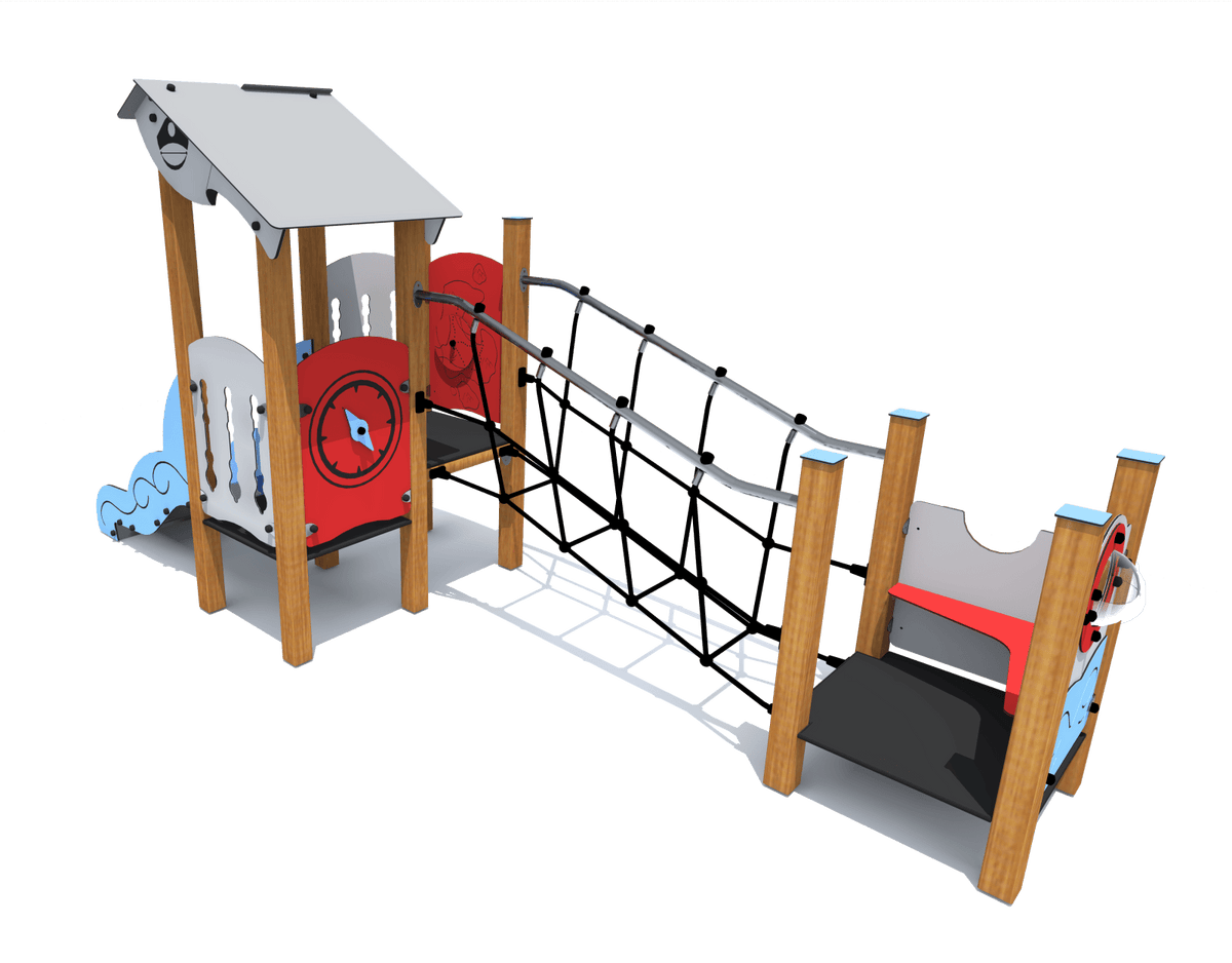 Klettergerüst SPIELPLATZ 304 | 4 verschiedene Designs | Sicheres und kompaktes Spielgerät für Kitas (Alter: 3 bis 6 Jahre) - Kletterling – einfach Kind sein