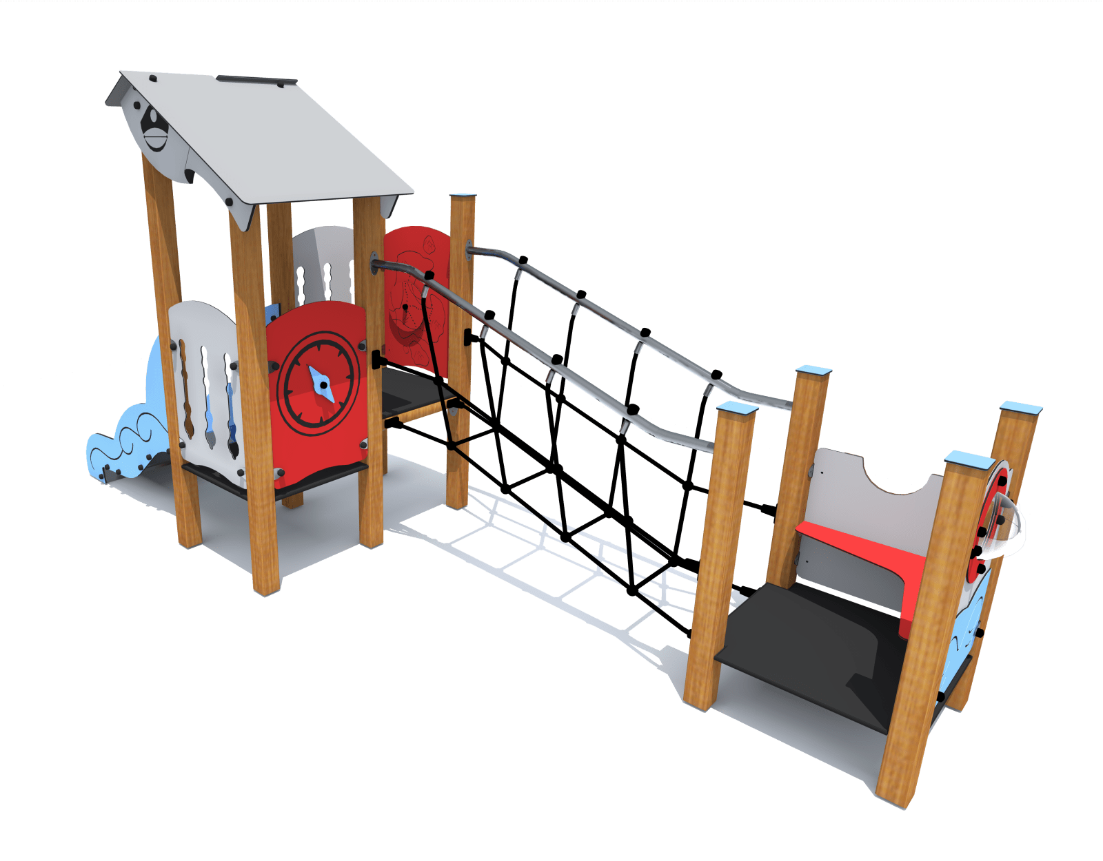 Klettergerüst SPIELPLATZ 304 | 4 verschiedene Designs | Sicheres und kompaktes Spielgerät für Kitas (Alter: 3 bis 6 Jahre) - Kletterling – einfach Kind sein