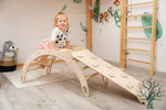 Holzwippe / Kletterbogen (M) mit Premium Auflage - Ideal für Kinder ab 1 Jahr - Förderung von Motorik und Fantasie - Kletterling – einfach Kind sein
