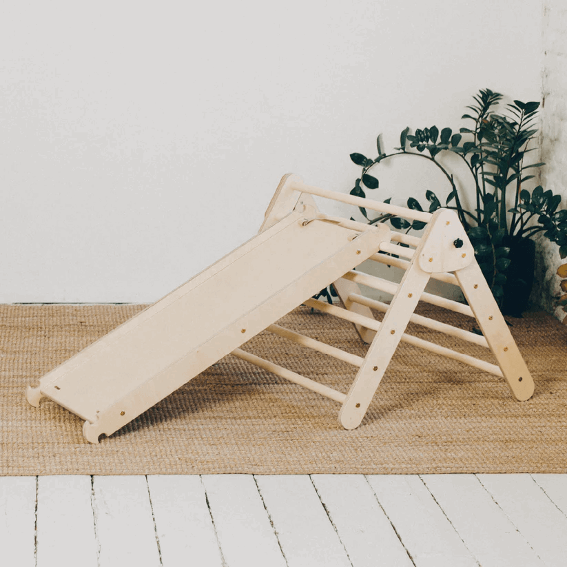 Spielset "Classic" natur - Kletterdreieck mit Kletterrutsche - Kletterling – einfach Kind sein