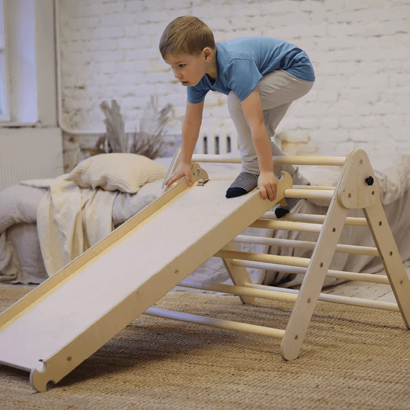 Spielset "Classic" natur - Kletterdreieck mit Kletterrutsche - Kletterling – einfach Kind sein