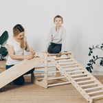 Spielset "Freunde" natur - Kletterwürfel mit einer Kletter - und Rutschrampe - Kletterling – einfach Kind sein