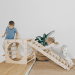 Spielset "Freunde" natur - Kletterwürfel mit einer Kletter - und Rutschrampe - Kletterling – einfach Kind sein
