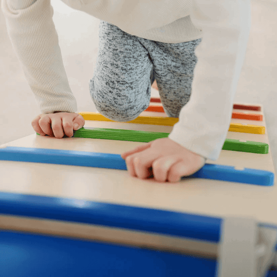 Spielset "Dynamik" bunt - Montessori - Bogen mit Rutsche und Kissen - Kletterling – einfach Kind sein