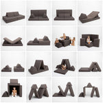 Universelles Kindersofa von monboxy in Dunkelbraun - Kletterling – einfach Kind sein