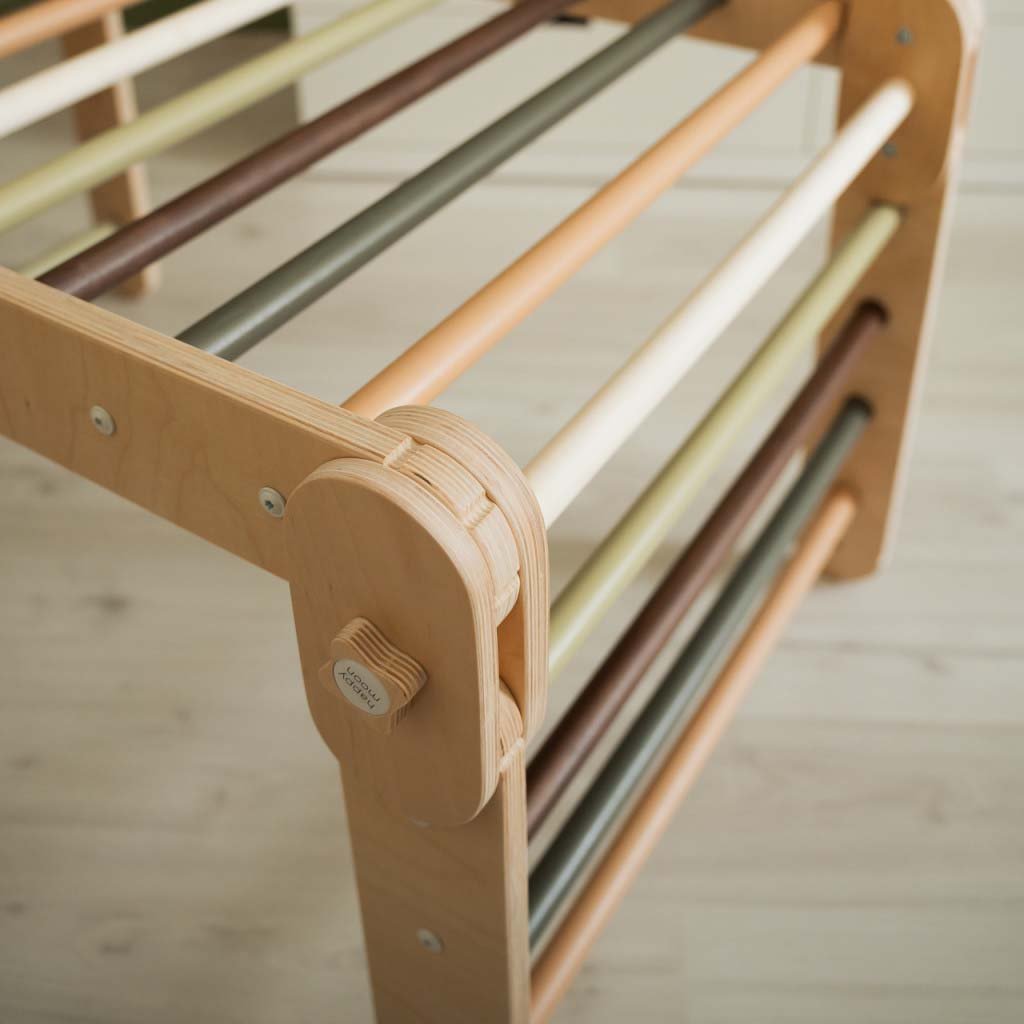 Transformer Kletterdreieck FULL MOON + Rutsche | GRÜN | Rutsche wählbar | 30 Formen | 98 cm | max. 50 kg - Kletterling – einfach Kind sein