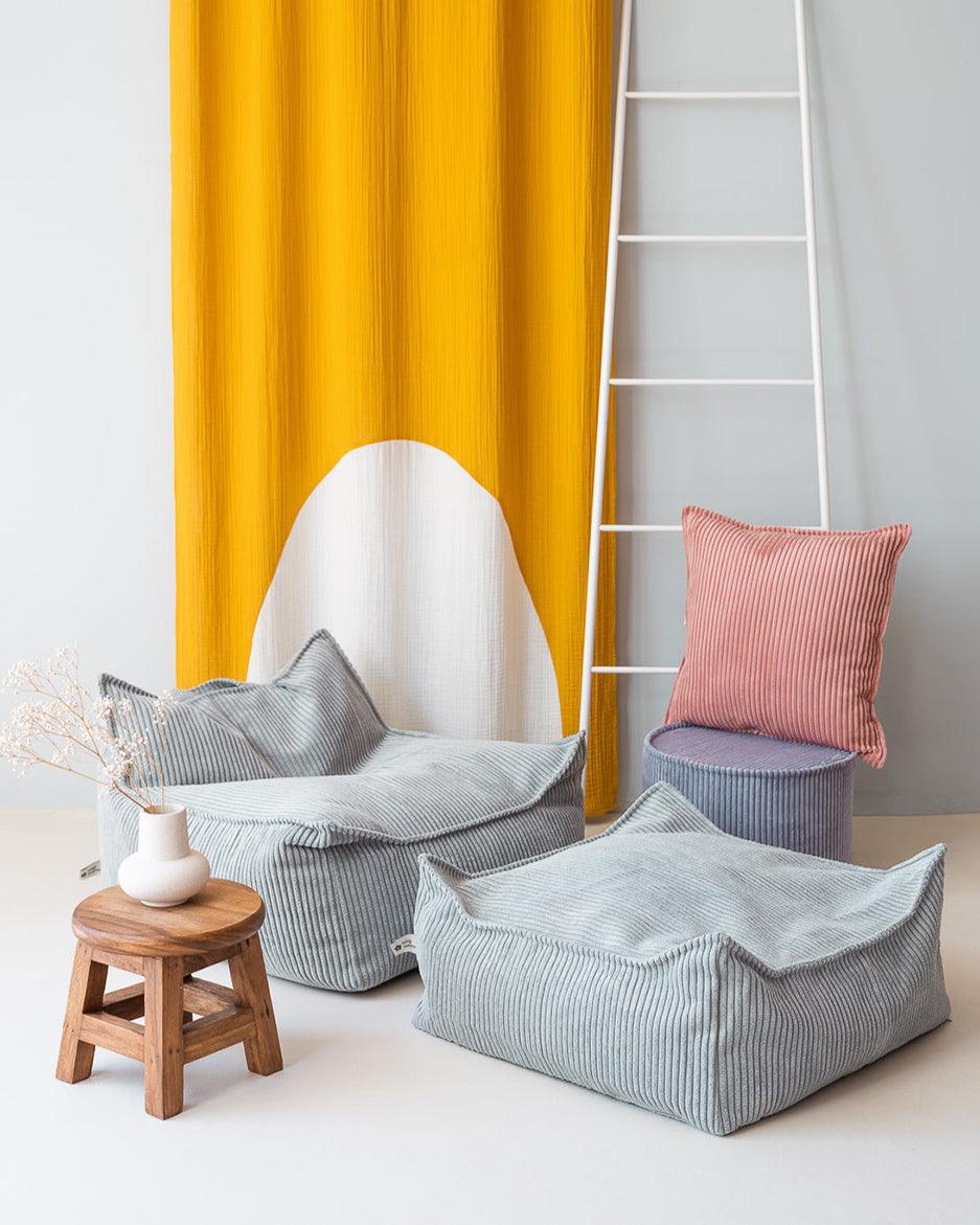 wigiwama Sitzkissen Ottoman in Softmint aus Cord - Kletterling – einfach Kind sein