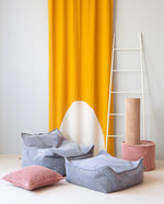 wigiwama Sitzkissen Ottoman in Blaugrau aus Cord - Kletterling – einfach Kind sein