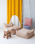 wigiwama Sitzkissen Ottoman in Beige aus Cord - Kletterling – einfach Kind sein