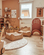 wigiwama Sitzkissen Ottoman in Beige aus Cord - Kletterling – einfach Kind sein