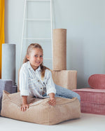 wigiwama Sitzkissen Ottoman in Beige aus Cord - Kletterling – einfach Kind sein