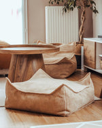 wigiwama Sitzkissen Ottoman in Beige aus Cord - Kletterling – einfach Kind sein