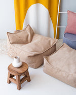 wigiwama Sitzkissen Ottoman in Beige aus Cord - Kletterling – einfach Kind sein