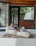 wigiwama Sitzkissen Ottoman in Creme aus Cord - Kletterling – einfach Kind sein