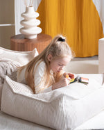 wigiwama Sitzkissen Ottoman in Creme aus Cord - Kletterling – einfach Kind sein