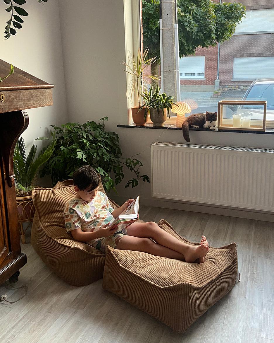 wigiwama Sitzkissen Ottoman in Toffee aus Cord - Kletterling – einfach Kind sein