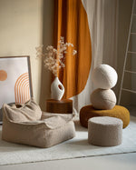 wigiwama Sitzsack Sessel in Beige aus Teddy - Stoff - Kletterling – einfach Kind sein