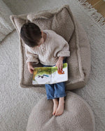 wigiwama Sitzsack Sessel in Beige aus Teddy - Stoff - Kletterling – einfach Kind sein